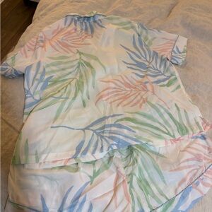 Joie Pastel Leaf-Print Pajama Set